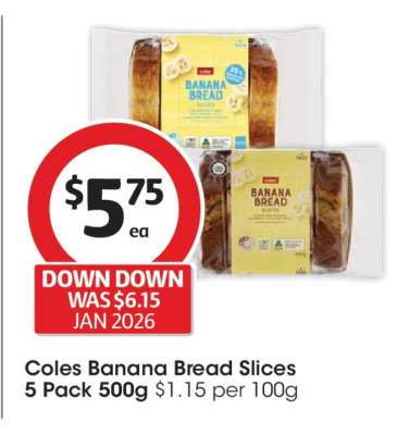Coles Banana Bread Slices