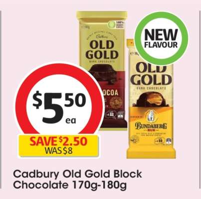 Cadbury Old Gold Block Chocolate 170g-180g