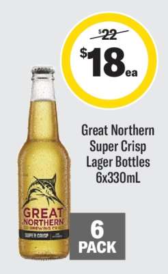 Great Northern Super Crisp Lager Bottles 6x330mL