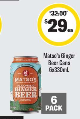 Matso’s Ginger Beer Cans