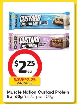 Muscle Nation Custard Protein Bar 60g