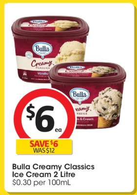 Bulla Creamy Classics Ice Cream 2 Litre