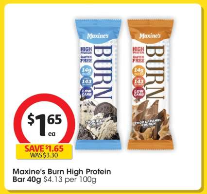 Maxine's Burn High Protein Bar 40g