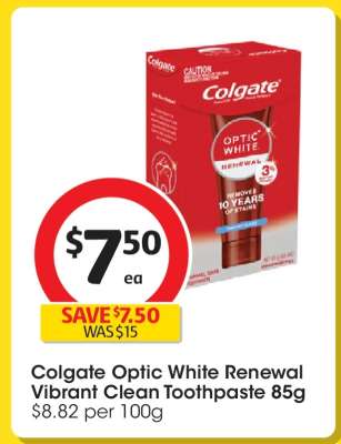 Colgate Optic White Renewal Vibrant Clean Toothpaste 85g