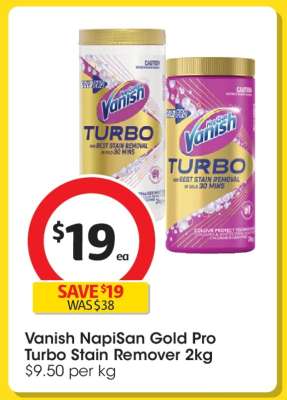 Vanish NapiSan Gold Pro Turbo Stain Remover 2kg