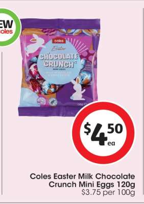 Coles Easter Milk Chocolate Crunch Mini Eggs 120g