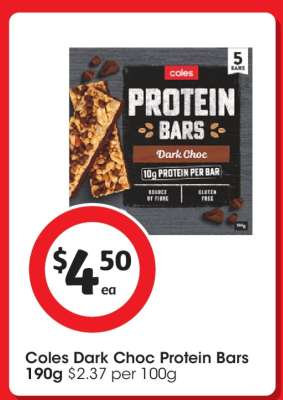 Coles Dark Choc Protein Bars