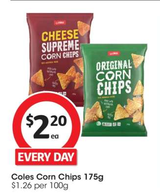 Coles Corn Chips 175g