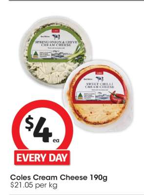 Coles Cream Cheese 190g