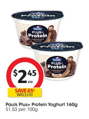 Pauls Plus+ Protein Yoghurt 160g