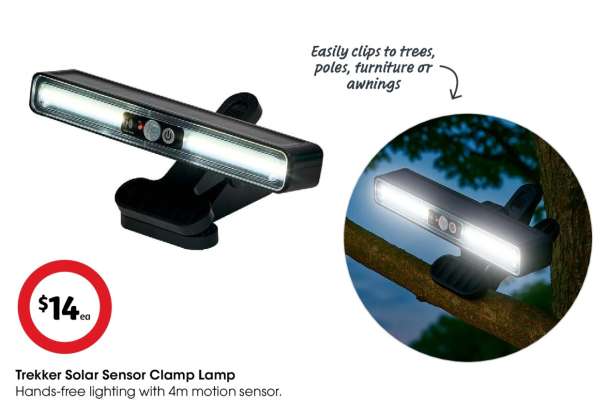 Trekker Solar Sensor Clamp Lamp