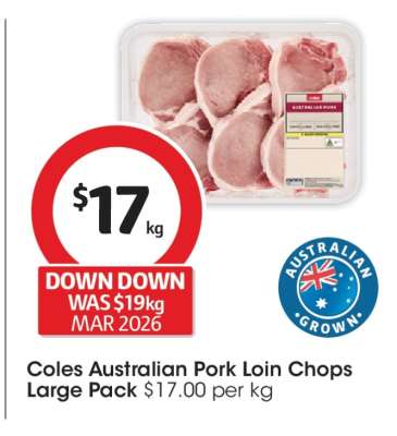 Coles Australian Pork Loin Chops Large Pack