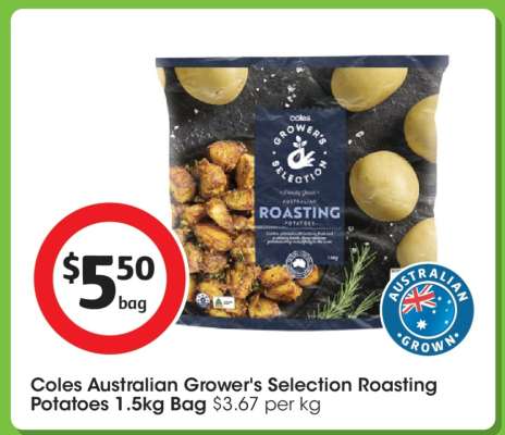 Coles Australian Grower's Selection Roasting Potatoes 1.5kg Bag