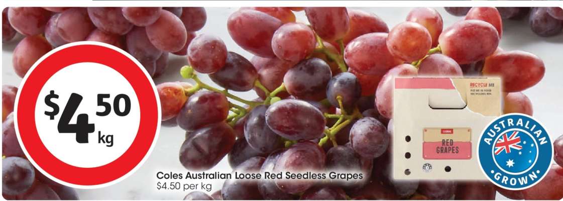 Coles Australian Loose Red Seedless Grapes
