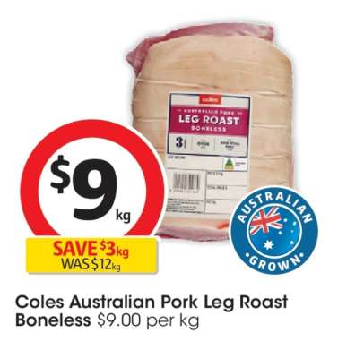 Coles Australian Pork Leg Roast Boneless