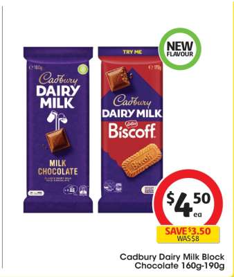 Cadbury Dairy Milk Block Chocolate 160g-190g