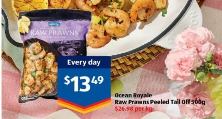 Ocean Royale Raw Prawns Peeled Tail Off 500g