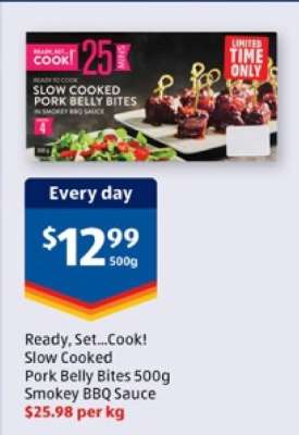 Ready, Set...Cook! Slow Cooked Pork Belly Bites 500g