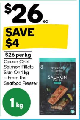 Ocean Chef Salmon Fillets Skin On 1 kg
