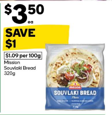 Mission Souvlaki Bread 320g