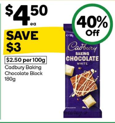 Cadbury Baking Chocolate Block 180g