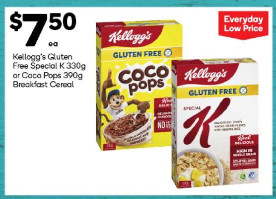 Kellogg’s Gluten Free Special K 330g or Coco Pops 390g Breakfast Cereal