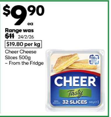 Cheer Cheese Slices 500g