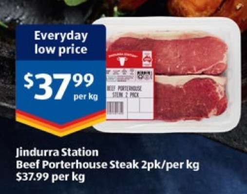 Jindurra Station Beef Porterhouse Steak 2pk/per kg