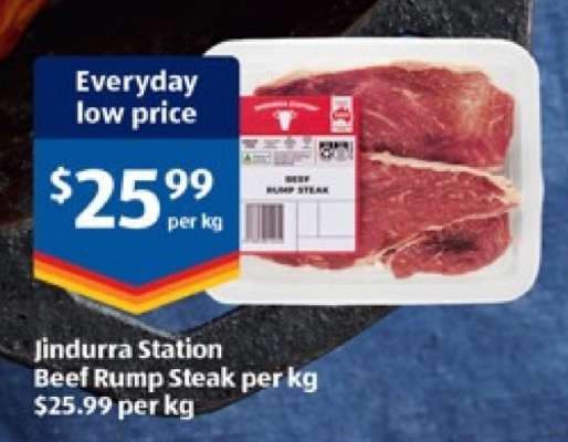 Jindurra Station Beef Rump Steak per kg