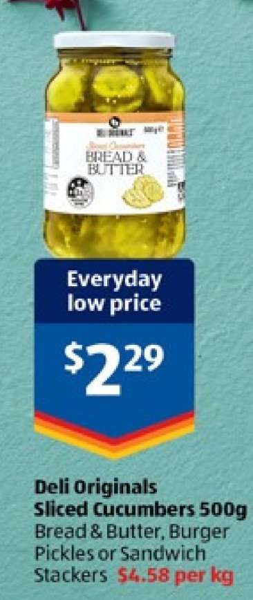 Deli Originals Sliced Cucumbers 500g