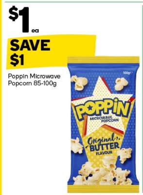 Poppin Microwave Popcorn 85-100g
