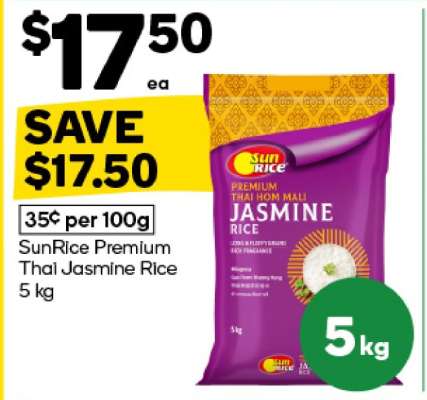 SunRice Premium Thai Jasmine Rice 5 kg