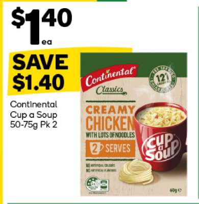 Continental Cup a Soup 50-75g Pk 2