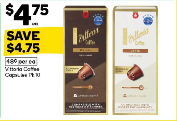 Vittoria Coffee Capsules Pk 10