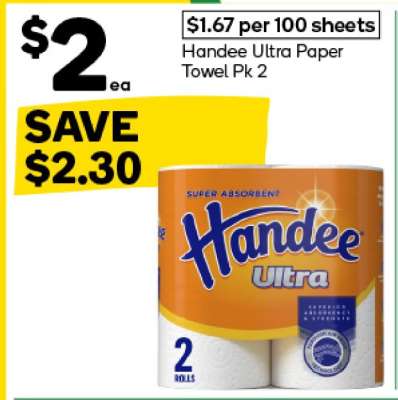 Handee Ultra Paper Towel Pk 2