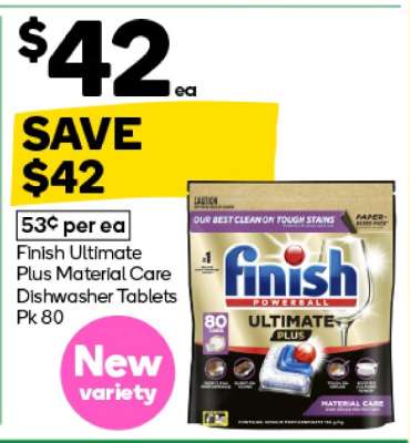 Finish Ultimate Plus Material Care Dishwasher Tablets Pk 80