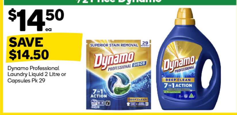 Dynamo Professional Laundry Liquid 2 Litre or Capsules Pk 29