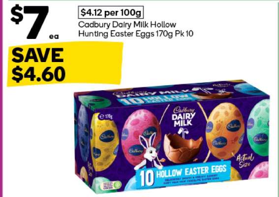 Cadbury Dairy Milk Hollow Hunting Easter Eggs 170g Pk 10