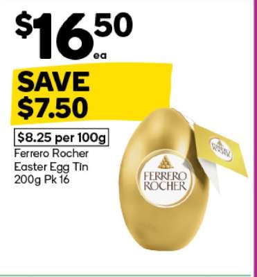 Ferrero Rocher Easter Egg Tin 200g Pk 16