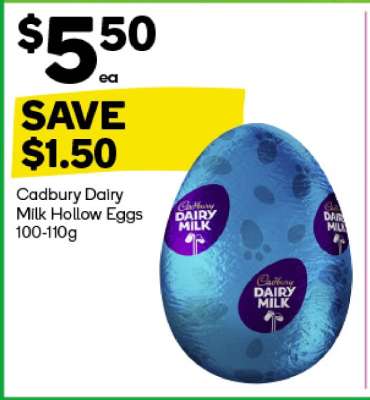Cadbury Dairy Milk Hollow Eggs 100-110g