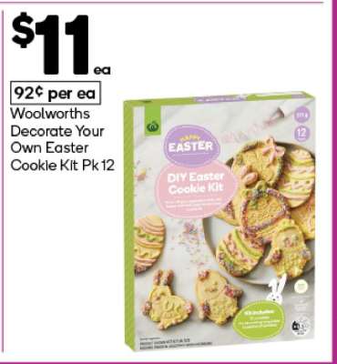 Woolworths Decorate Your Own Easter Cookie Kit Pk12