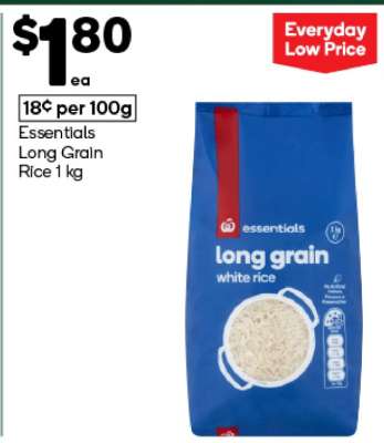 Essentials Long Grain Rice 1 kg