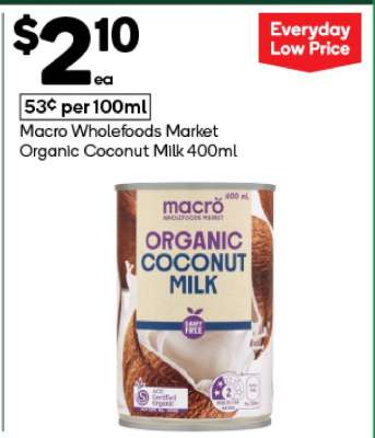Macro Wholefoods Market Organic Coconut Milk 400ml