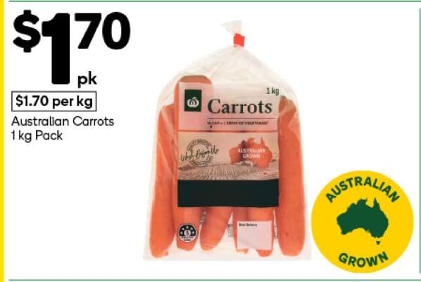 Australian Carrots 1 kg Pack