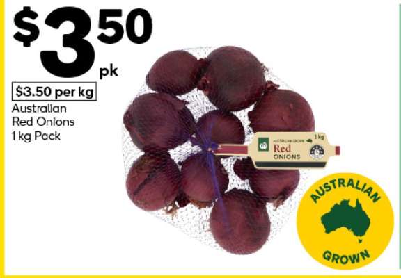 Australian Red Onions 1 kg Pack