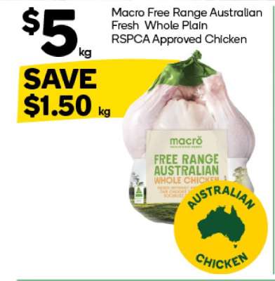 Macro Free Range Australian Fresh Whole Plain RSPCA Approved Chicken