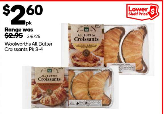 Woolworths All Butter Croissants Pk 3-4