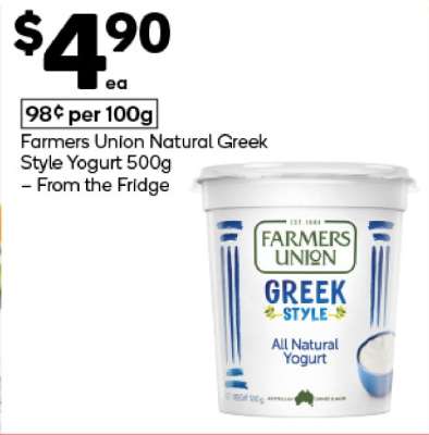 Farmers Union Natural Greek Style Yogurt 500g