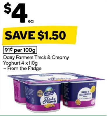 Dairy Farmers Thick & Creamy Yoghurt 4 x 110g