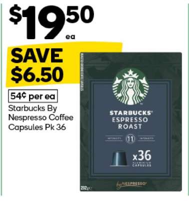 Starbucks By Nespresso Coffee Capsules Pk 36